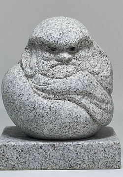 Hand-Carved Japanese Granite Daruma Statue | Hanazawa Kome Stone