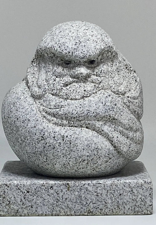 Hand-Carved Japanese Granite Daruma Statue | Hanazawa Kome Stone