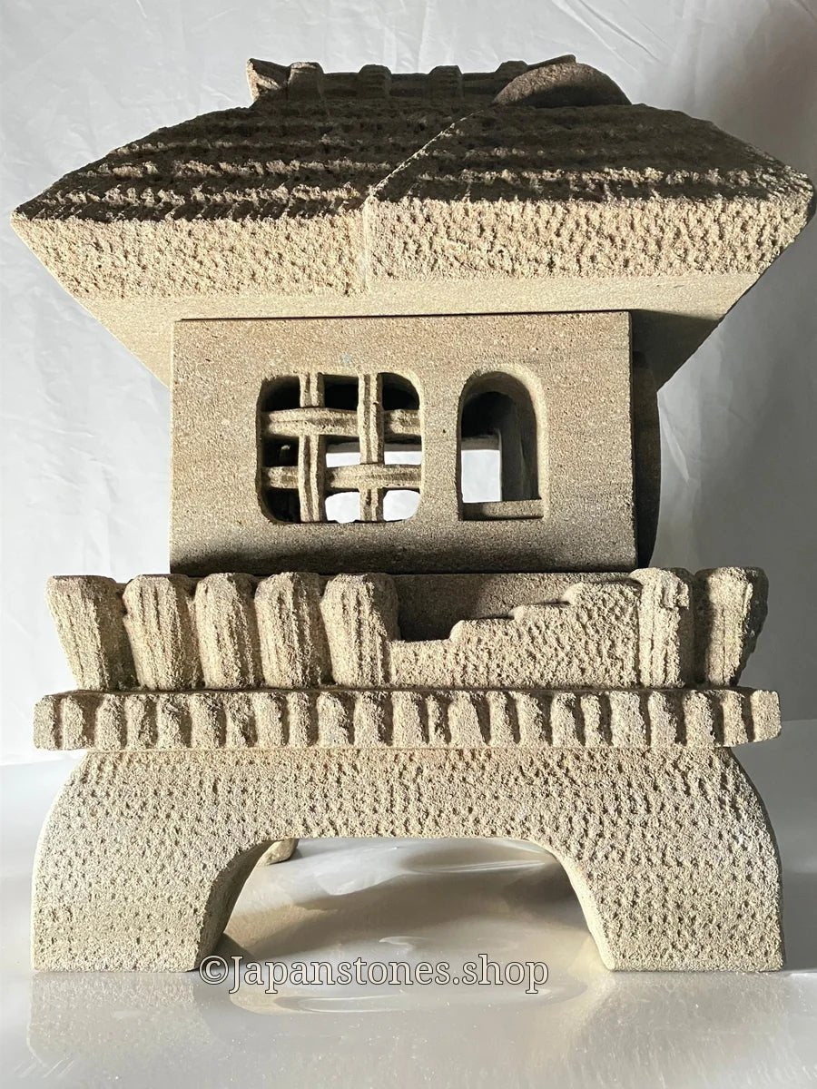 Brown Medium Sandstone Thatching Stone Lantern Tourou Handmade Japanese Garden — product photo 24 of 27