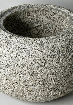Small Granite Stone Water Bowl 8.6 in Tetsubin Style Chozubachi Japanese Garden