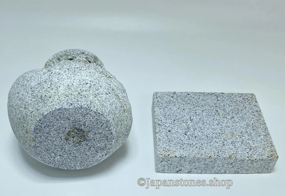 Hand-Carved Japanese Granite Daruma Statue | Hanazawa Kome Stone — product photo 5 of 24