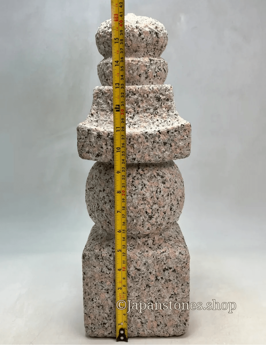 Mannari Gray Pink Granite Stone Gorinto 16 inch Japan Stone Craft — product photo 4 of 25
