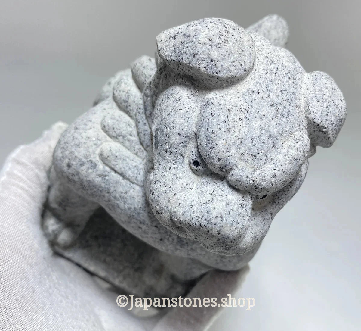 Komainu Right Guardian Lion Japanese Granite / Hanazawa Kome Stone — product photo 9 of 20