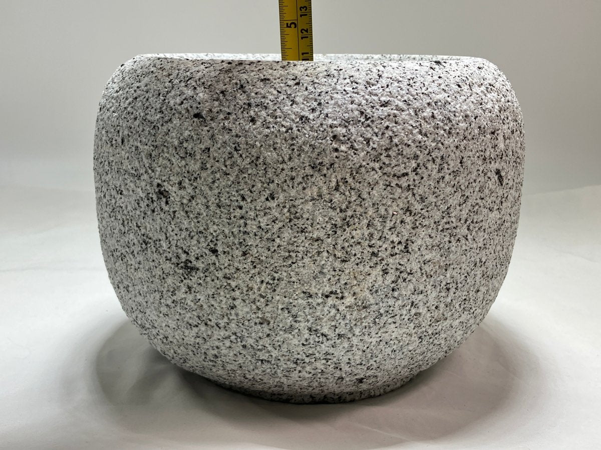 Tetsubin Style Small Granite Stone Water Bowl Chozubachi Japanese Garden