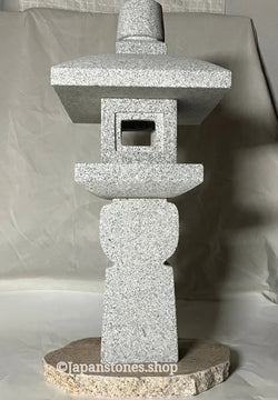 Zen Granite Gray Oribe Stone Lantern Toro Japan Japanese Garden Statue 22.8 in