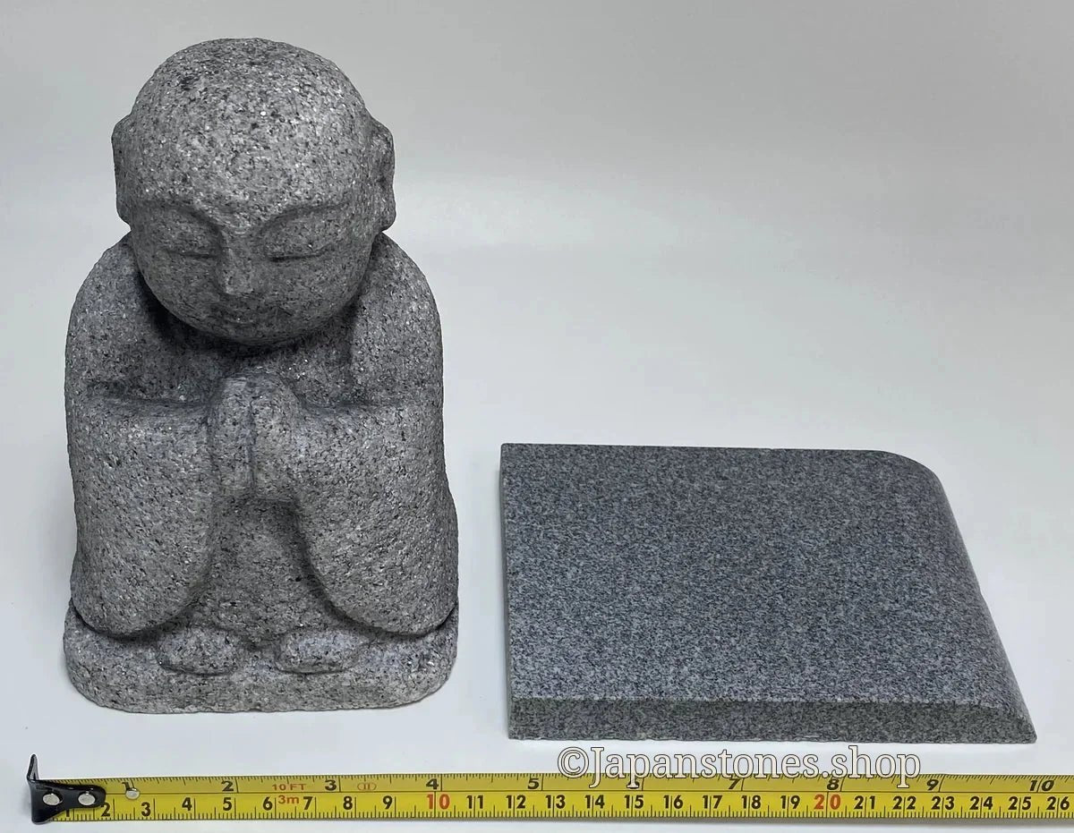 7.28 in Japanese Gassho Jizo Statue | Hanazawa Kome Granite Stone — product photo 8 of 24