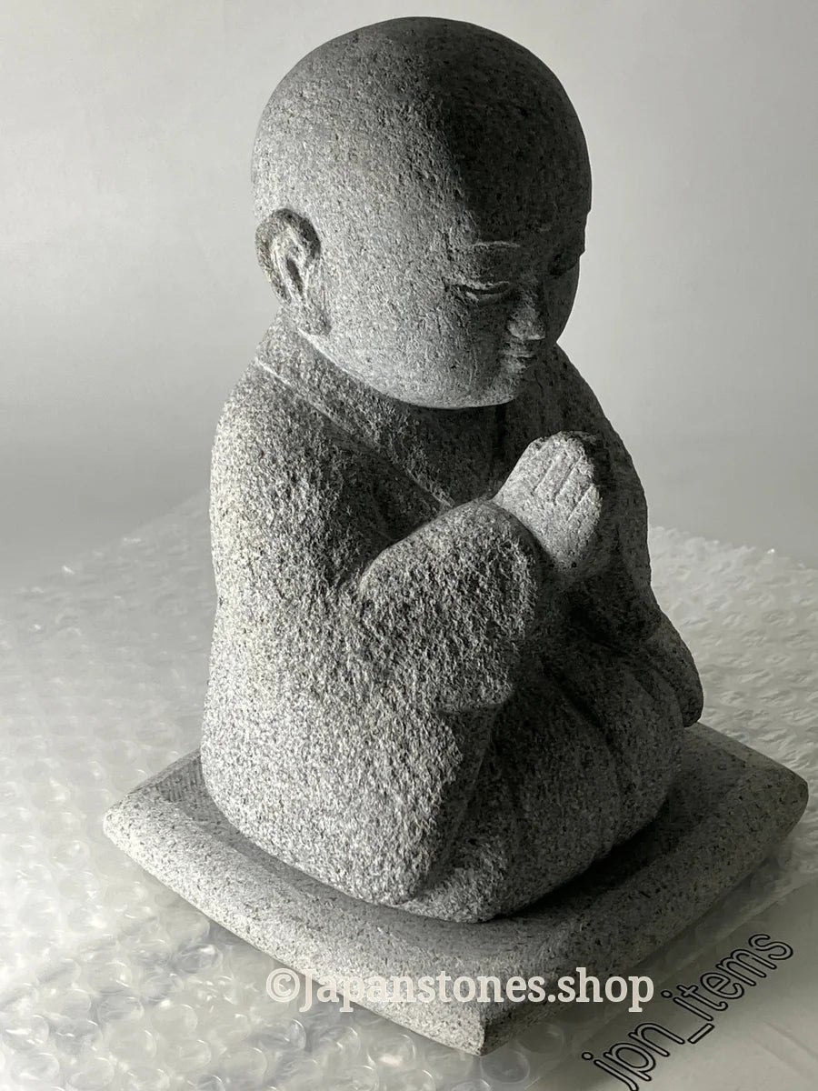 Gasshou Jizo Ojizo-Sama Granite Stone Sculpture Handmade Japanese Garden — product photo 15 of 29