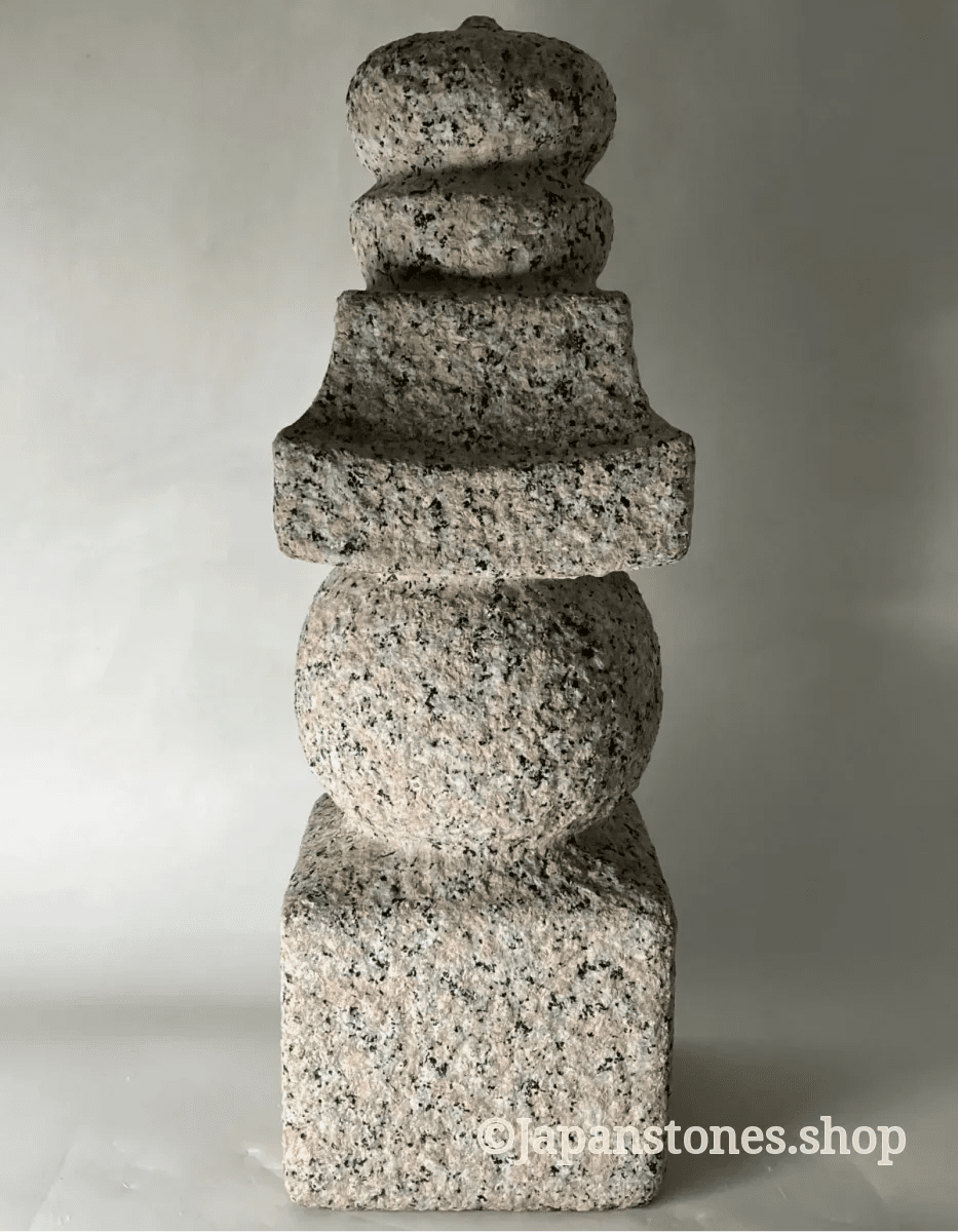 Mannari Gray Pink Granite Stone Gorinto 16 inch Japan Stone Craft — product photo 3 of 25