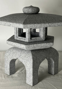 Aji Gray Stone Lantern Yukimi Tourou Small Granite Japan Garden Ornament Statue