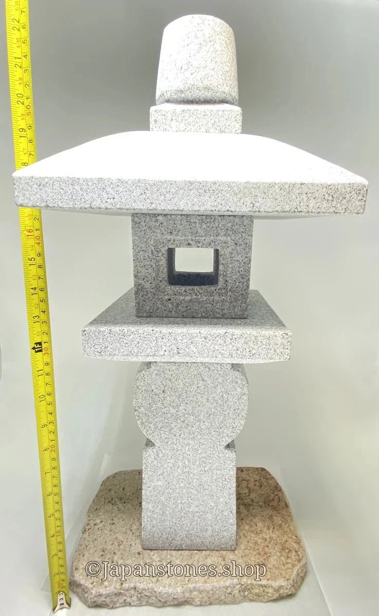 Zen Granite Gray Oribe Stone Lantern Tourou Japan Garden Statue 23.5 inch — product photo 2 of 35