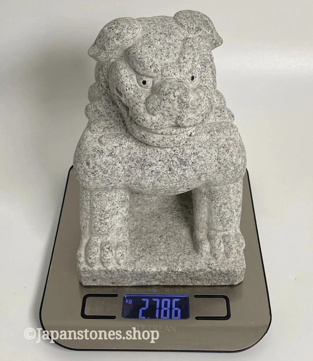Komainu Right Guardian Lion Japanese Granite / Hanazawa Kome Stone — product photo 11 of 20