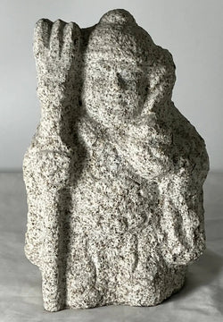 Seven Lucky Gods Jizo Vaisravana Bishamonten Gray Granite Stone Sculpture Japan