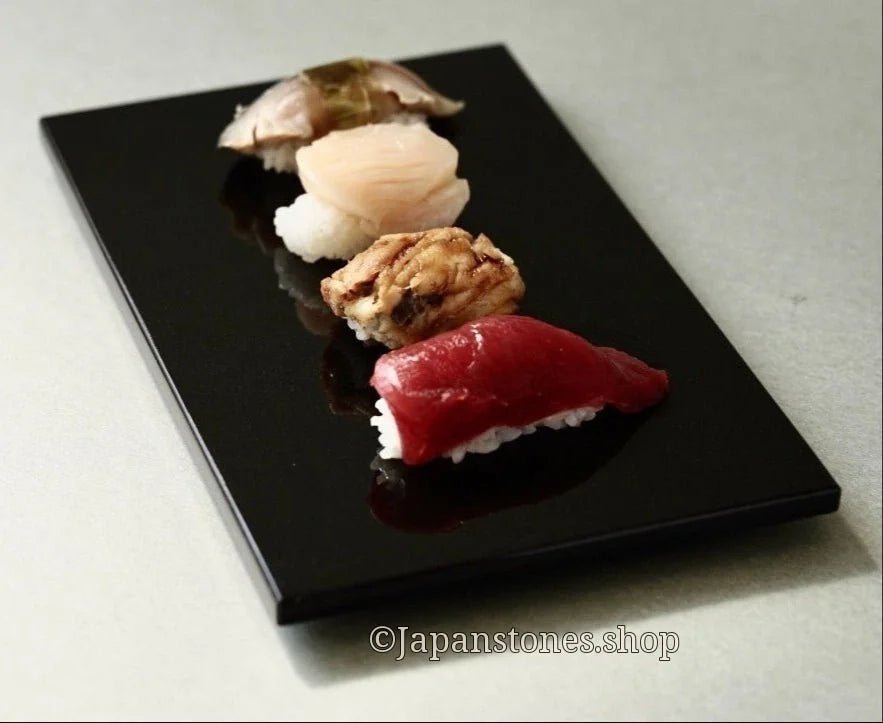 Sushi Kaiseki Sushigeta Food Plate India Granite Black Stone Japan — product photo 13 of 29