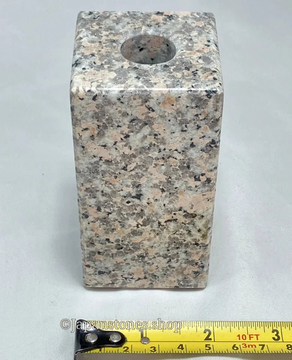 Gray Pink Mannari Stone Granite Vase Japanese Ornament Statue — product photo 6 of 27