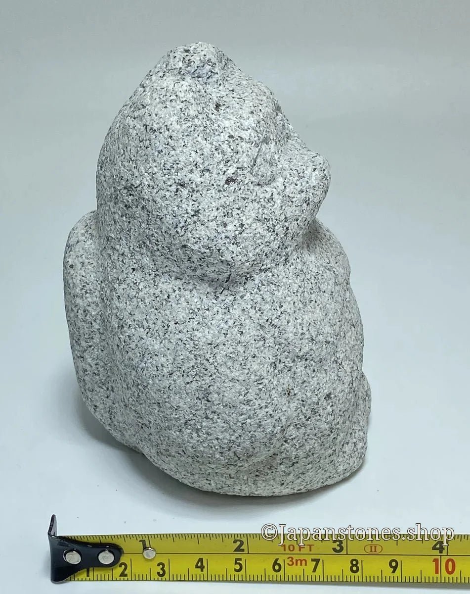 Japanese Raccoon Dog Tanuki Stone Statue | Hanazawa Granite, 4.72 in — product photo 6 of 20