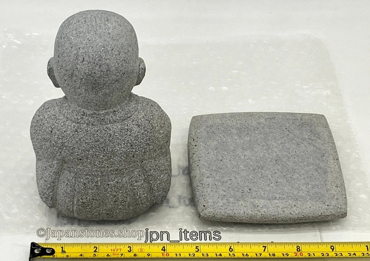 Gasshou Jizo Ojizo-Sama Granite Stone Sculpture Handmade Japanese Garden — product photo 6 of 29