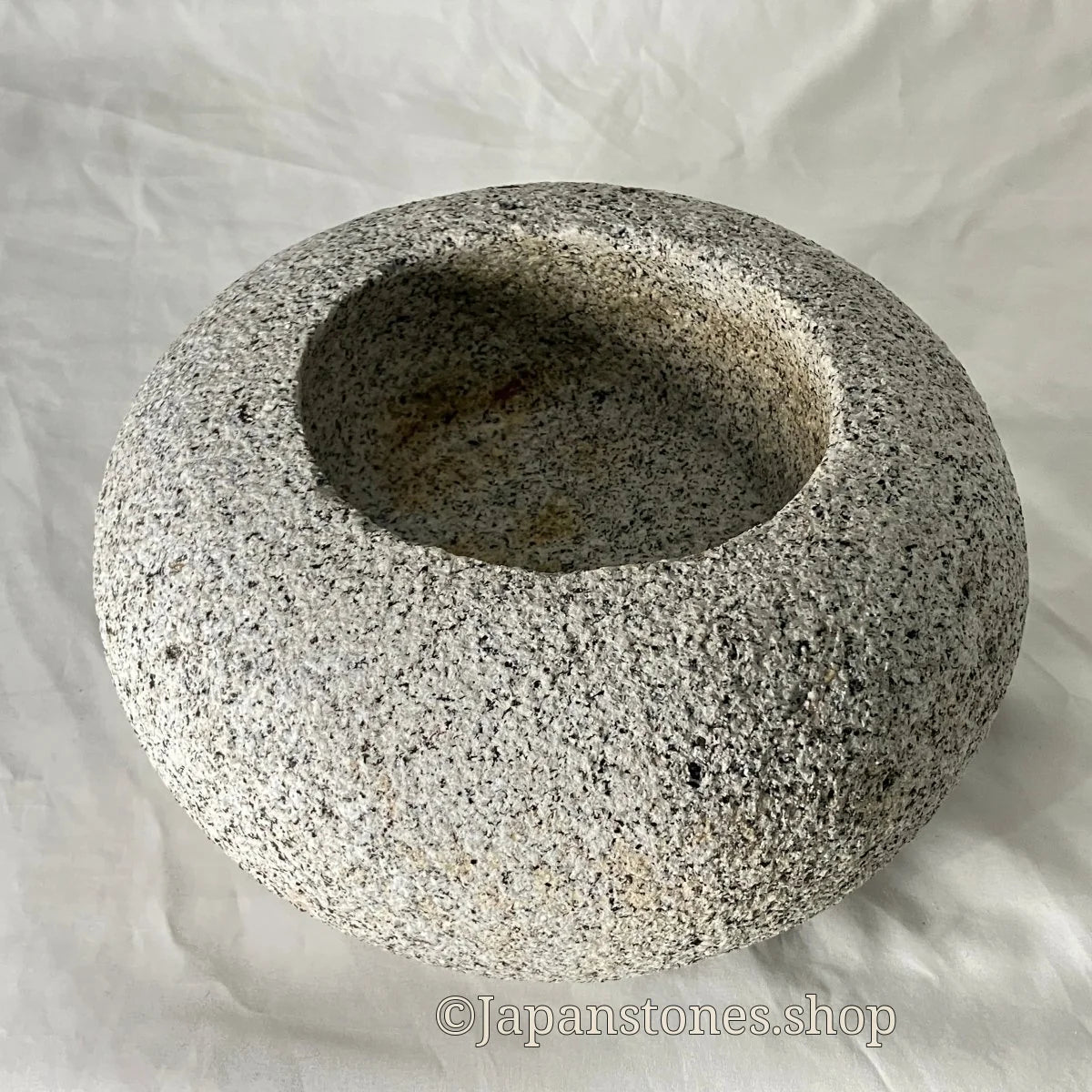 Tetsubin Style Gray Small Granite Stone Water Bowl Chozubachi Japanese Garden — product photo 18 of 21
