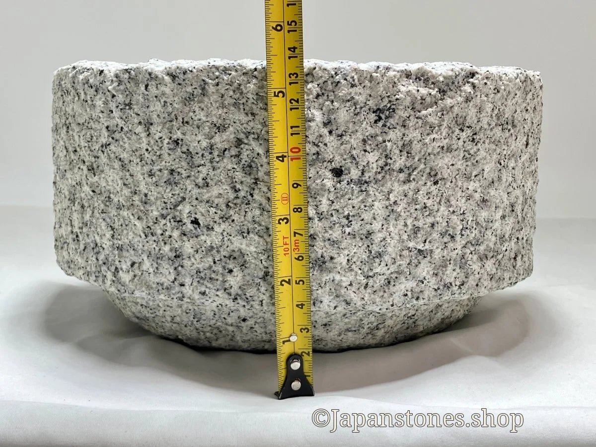 Tsukubai Chozubachi Coin Granite Stone Japanese Garden — product photo 5 of 23