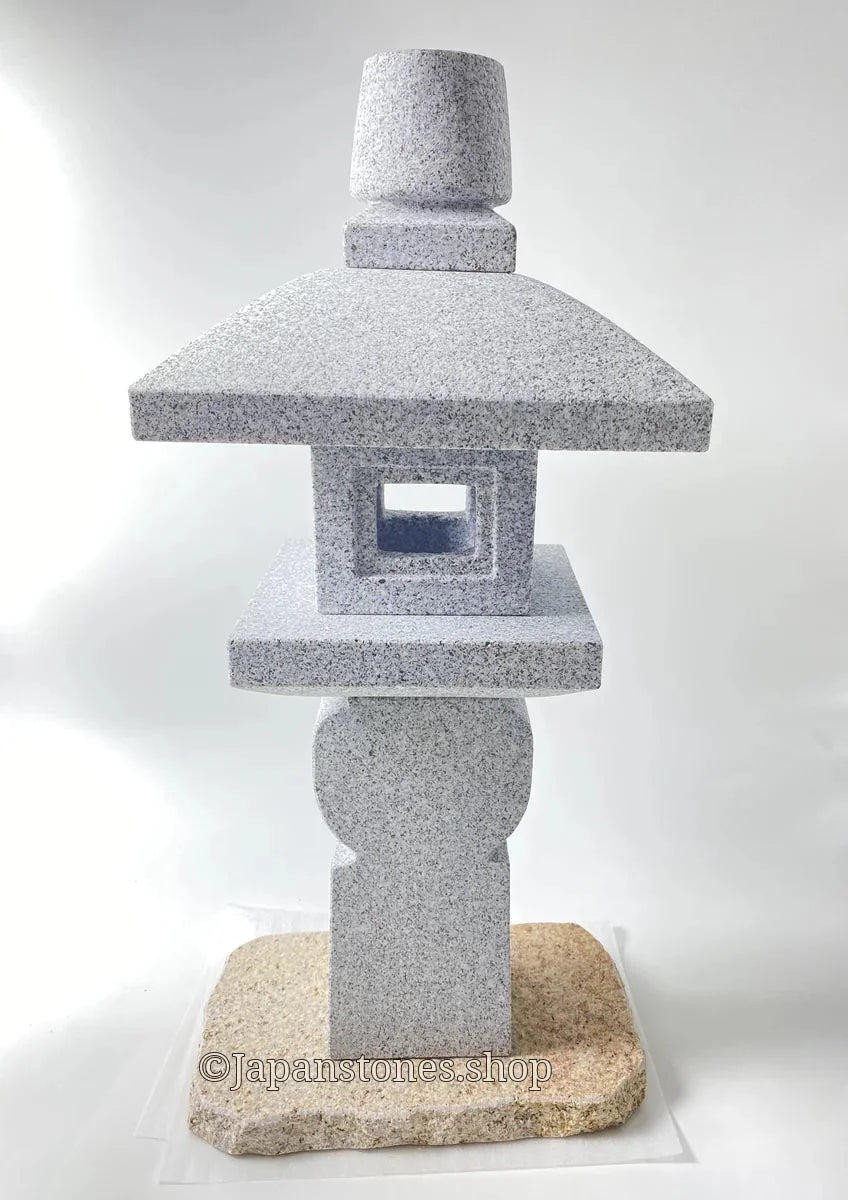 Zen Granite Gray Oribe Stone Lantern Tourou Japan Garden Statue 23.5 inch — product photo 21 of 35