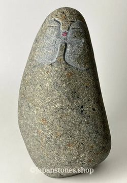 Small Pebble Stone Virgin Mary Statue Handmade Japanese Type B