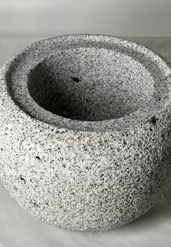 Tetsubin Style Small Granite Stone Water Bowl Chozubachi Japanese Garden