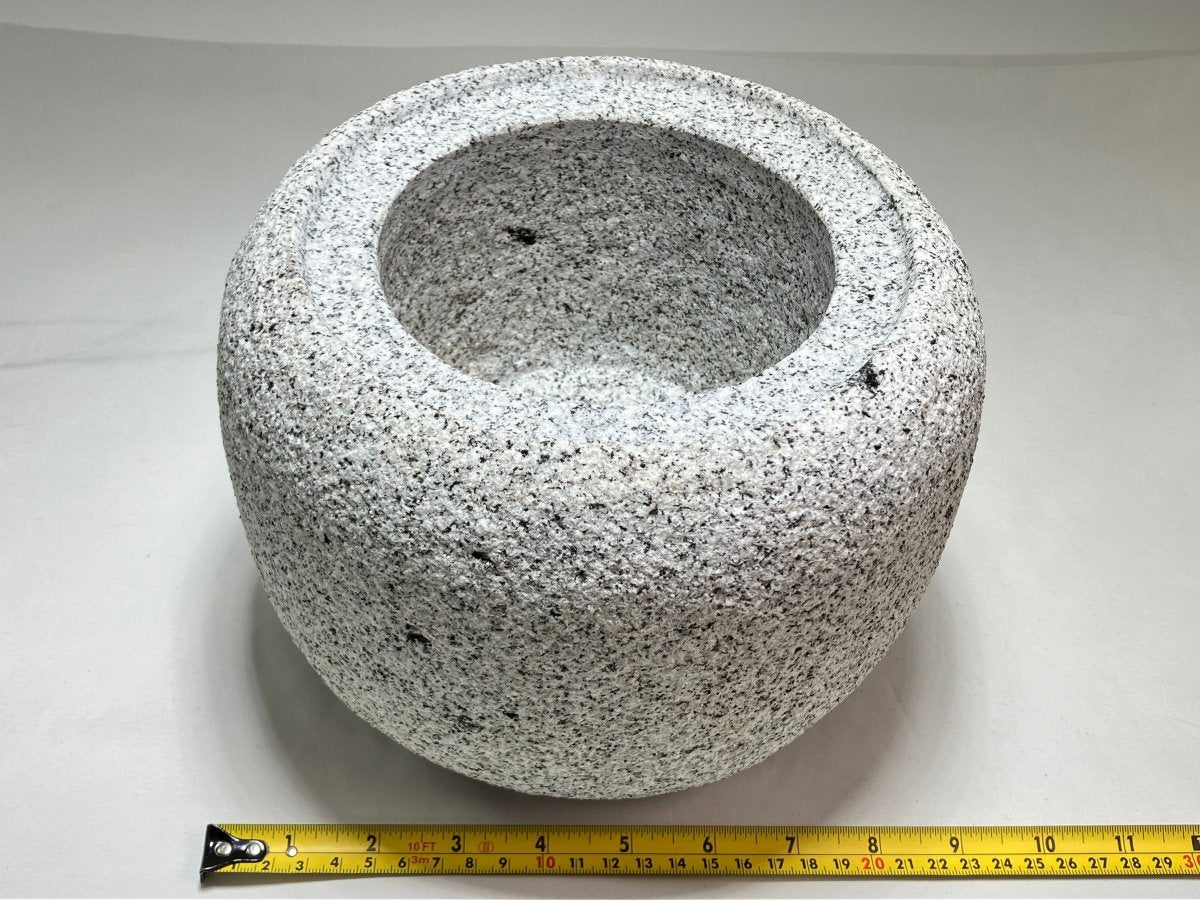 Tetsubin Style Small Granite Stone Water Bowl Chozubachi Japanese Garden
