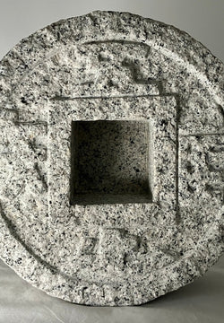 Tsukubai Chozubachi Coin Granite Stone Japanese Garden