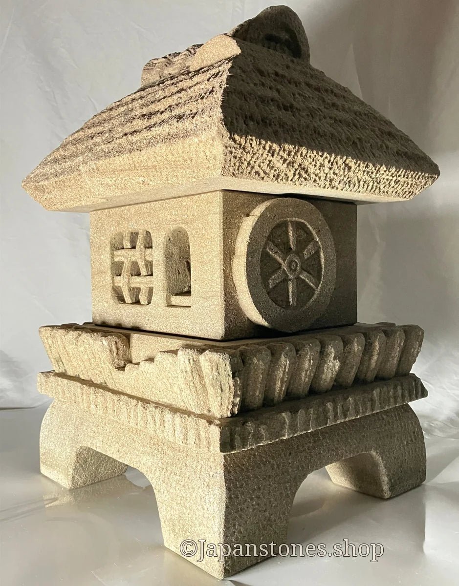 Brown Medium Sandstone Thatching Stone Lantern Tourou Handmade Japanese Garden — product photo 1 of 27