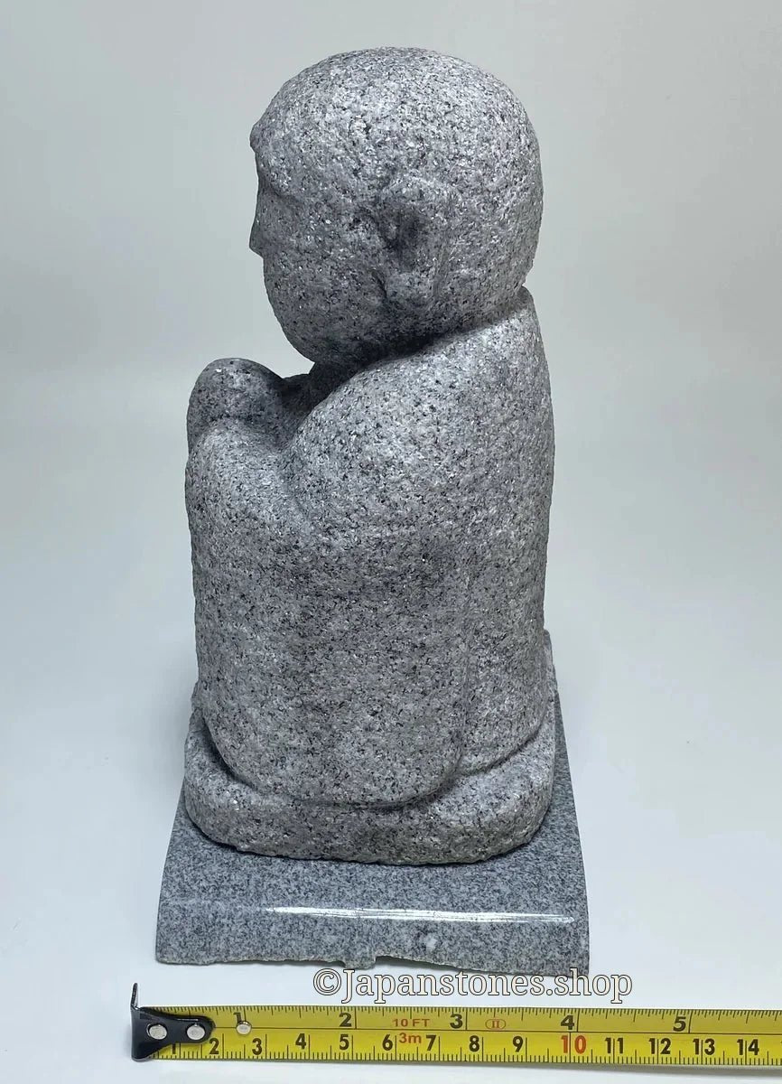 7.87 in Japanese Gassho Jizo Statue | Hanazawa Kome Granite Stone — product photo 8 of 24