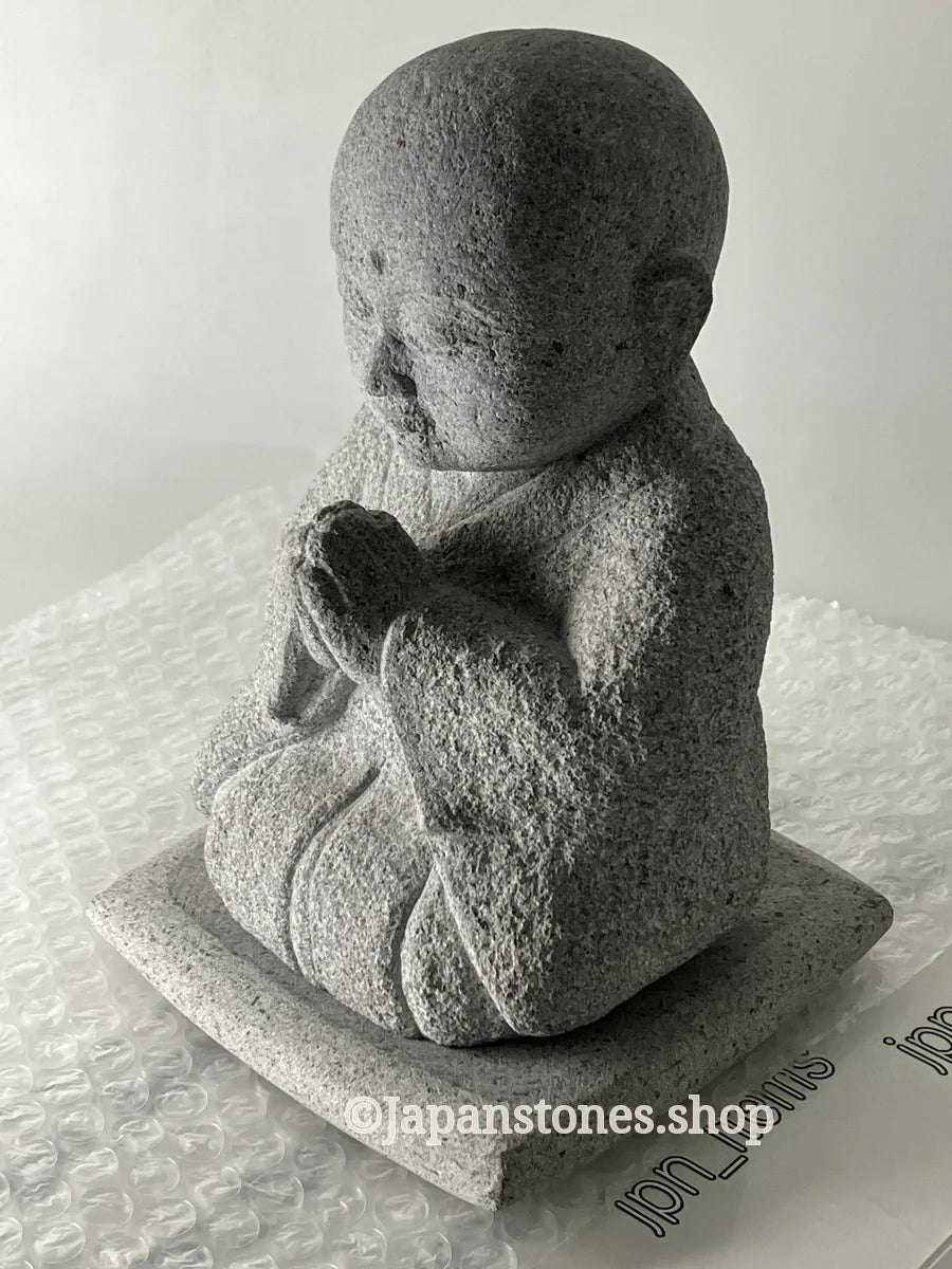 Gasshou Jizo Ojizo-Sama Granite Stone Sculpture Handmade Japanese Garden — product photo 16 of 29