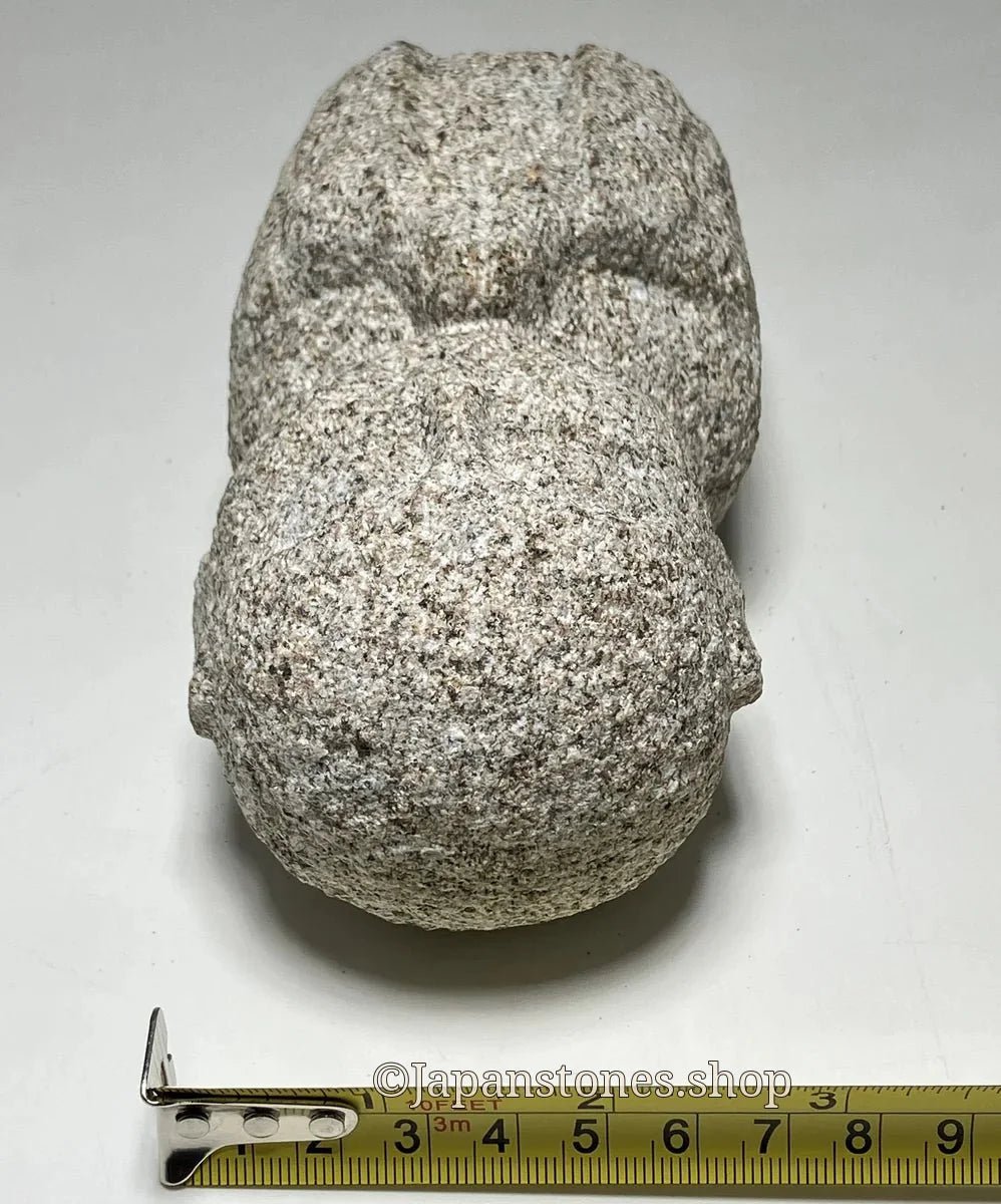 Gassho Jizo Statue Granite Aji Rust Stone Sculpture Handmade Japanese — product photo 9 of 19
