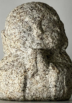 Mini Jizo Statue Granite Aji Rust Stone Sculpture Handmade Japanese Garden C
