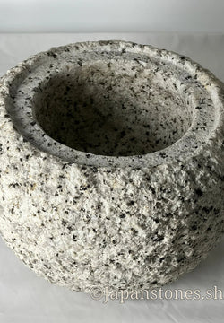 Tetsubin Style Small Granite Stone Water Bowl Chozubachi Japanese Garden Toyota