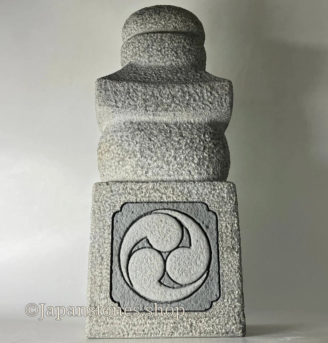 Gorinto Medium Andesite Gray Stone Three waves emblem Japanese Garden Statue — photo 13 of 19