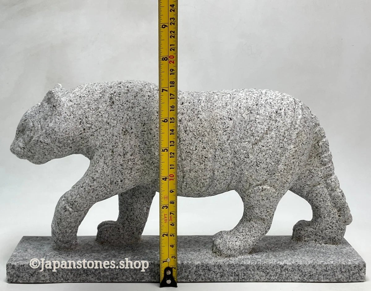 Tiger Statue Granite Gray Granite Stone Sculpture Handmade Japanese — product photo 2 of 23