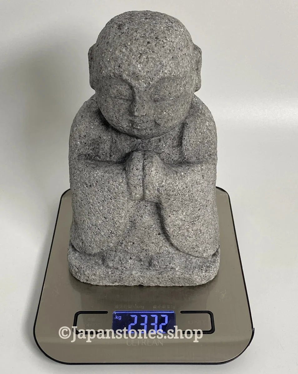7.28 in Japanese Gassho Jizo Statue | Hanazawa Kome Granite Stone — product photo 13 of 24
