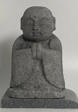 7.28 in Japanese Gassho Jizo Statue | Hanazawa Kome Granite Stone