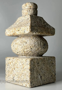 Zen Beige Stone Gorinto Micro Granite Japanese Garden Ornament Statue