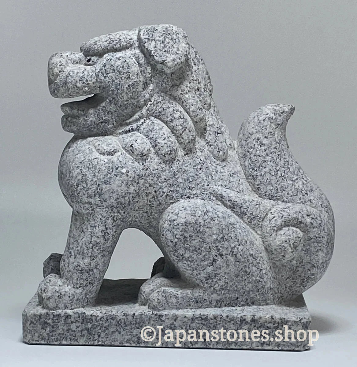 Komainu Right Guardian Lion Japanese Granite / Hanazawa Kome Stone — product photo 12 of 20