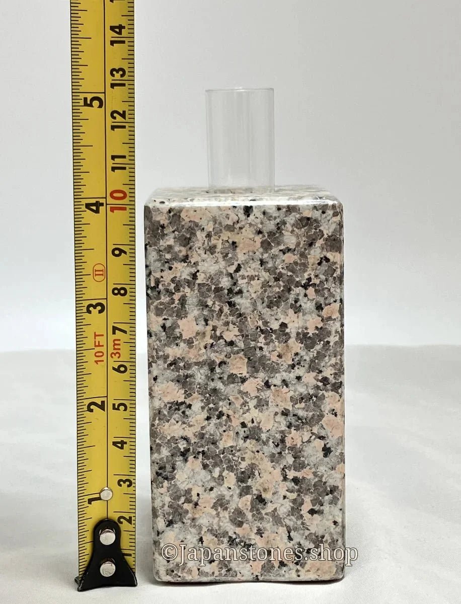 Gray Pink Mannari Stone Granite Vase Japanese Ornament Statue — product photo 4 of 27