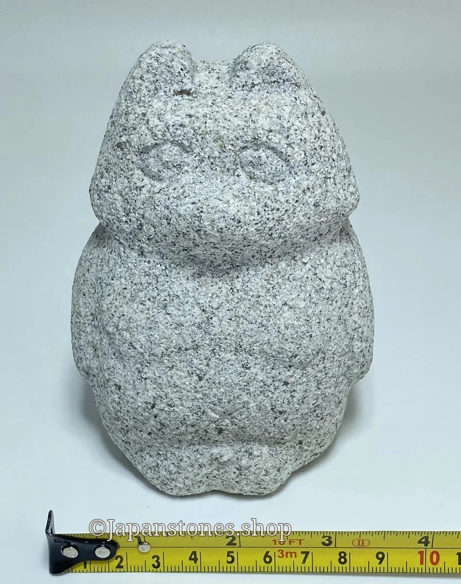 Japanese Raccoon Dog Tanuki Stone Statue | Hanazawa Granite, 4.72 in — product photo 4 of 20