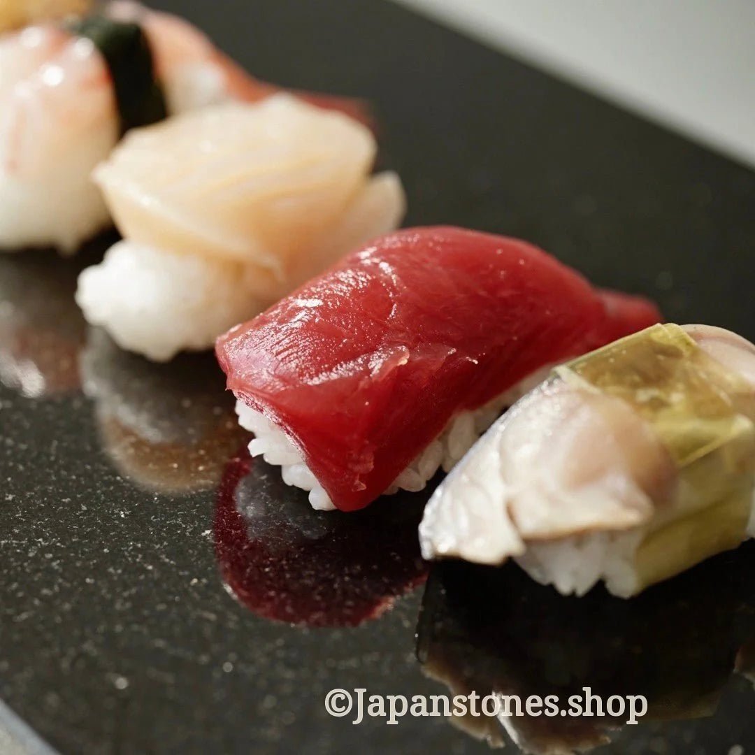Sushi Kaiseki Sushigeta Food Plate India Granite Black Stone Japan — product photo 1 of 29