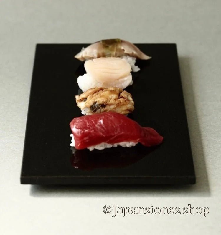 Sushi Kaiseki Sushigeta Food Plate India Granite Black Stone Japan — product photo 16 of 29