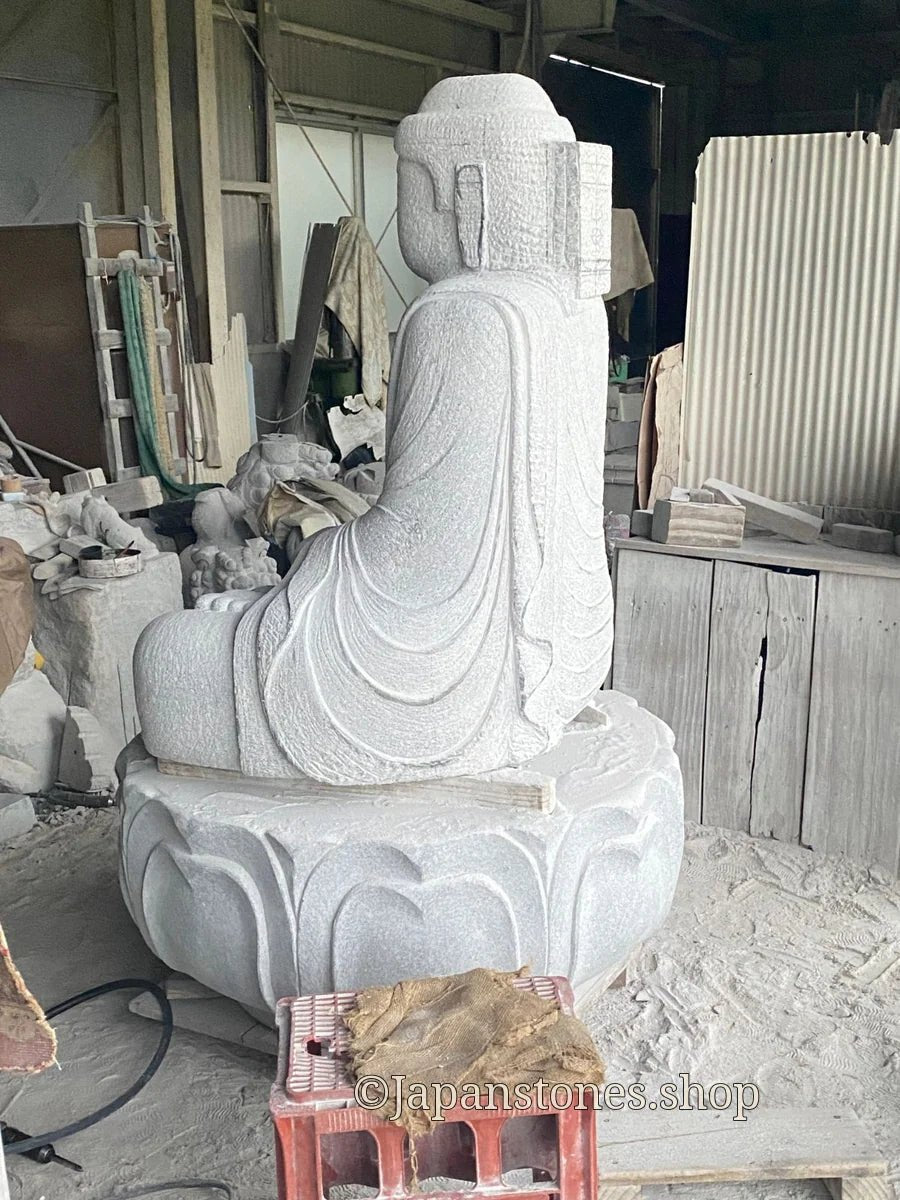 7.28 in Japanese Gassho Jizo Statue | Hanazawa Kome Granite Stone — product photo 22 of 24