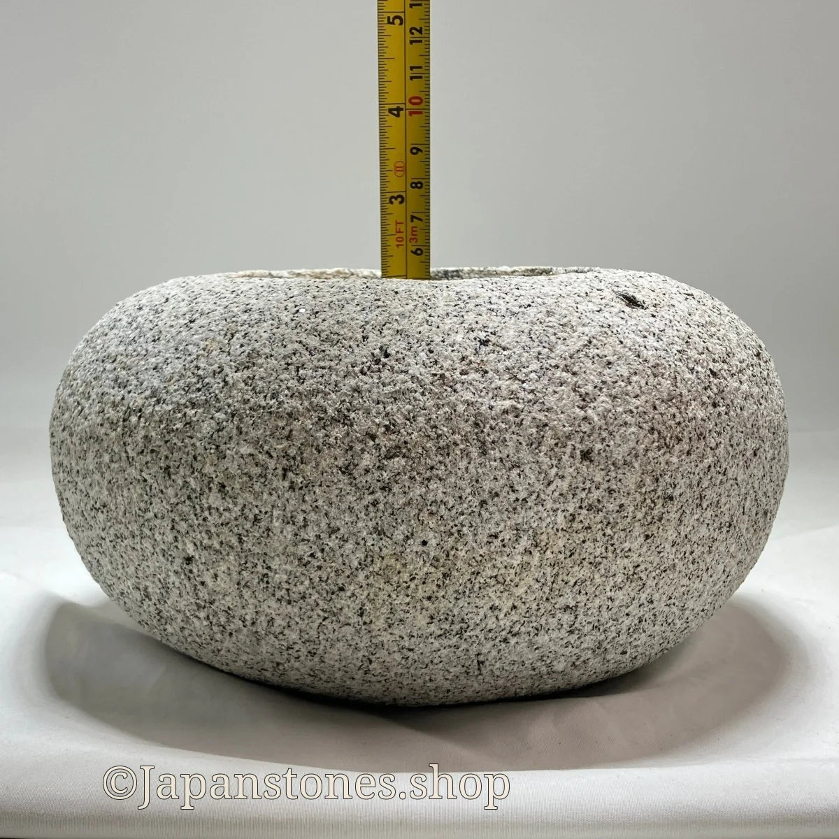 Tetsubin Style Gray Small Granite Stone Water Bowl Chozubachi Japanese Garden — product photo 13 of 21