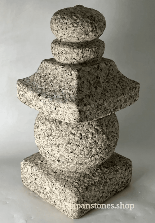 Mannari Granite Stone Gorinto Pink Gray 13 inch Japan Stone Craft