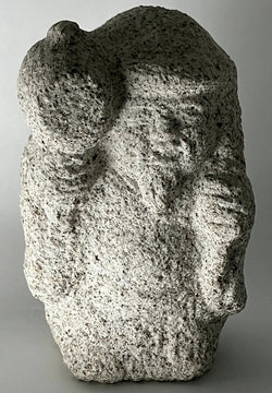 Seven Lucky Gods Daikokuten Jizo Gray Granite Stone Sculpture Japanese Garden