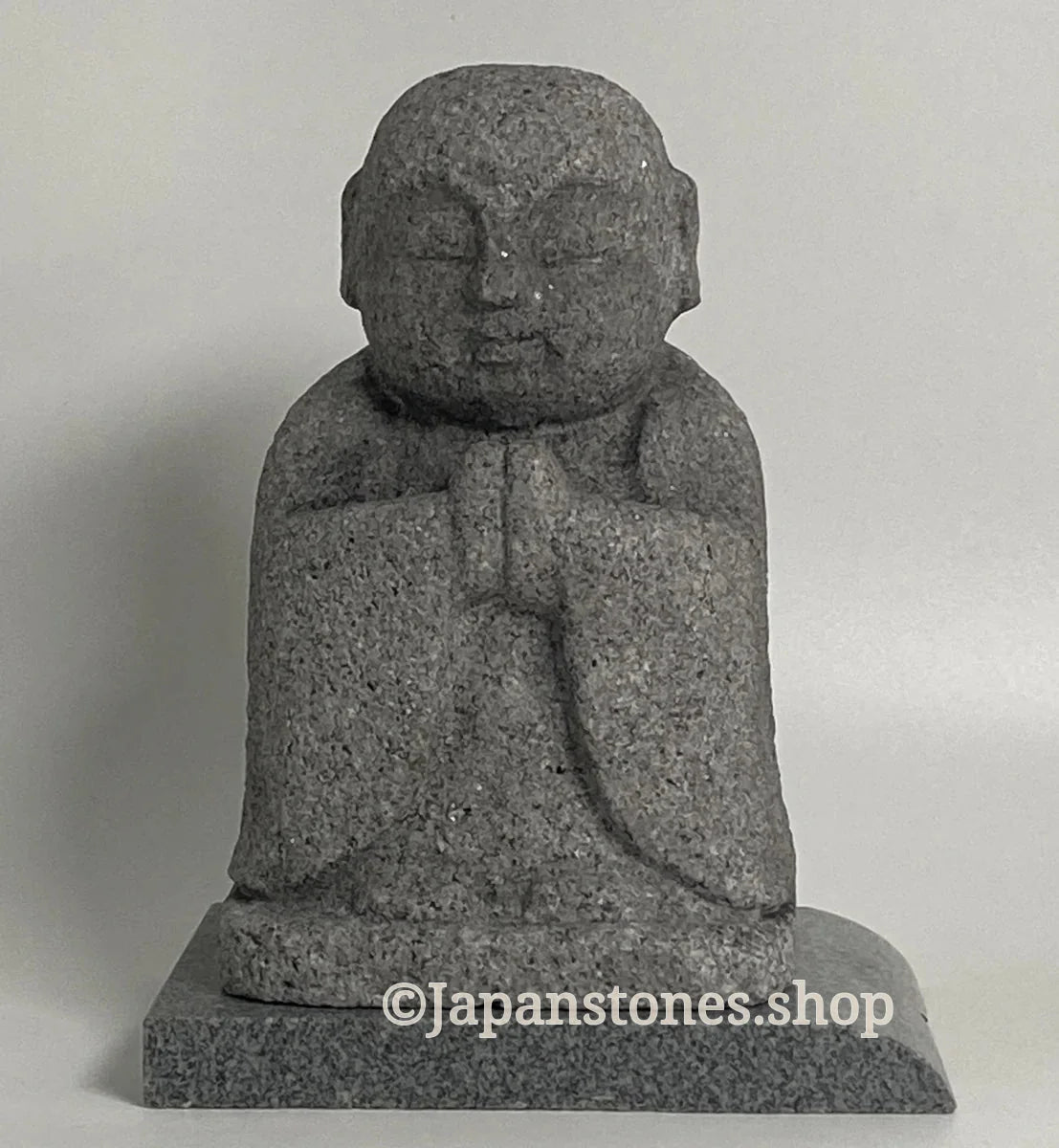 7.28 in Japanese Gassho Jizo Statue | Hanazawa Kome Granite Stone — product photo 1 of 24