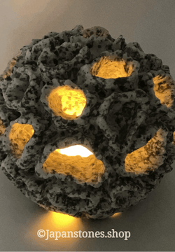 Hirukawa Granite Stone Lantern Lampshade – Japanese Stone Craft for LED Lighting