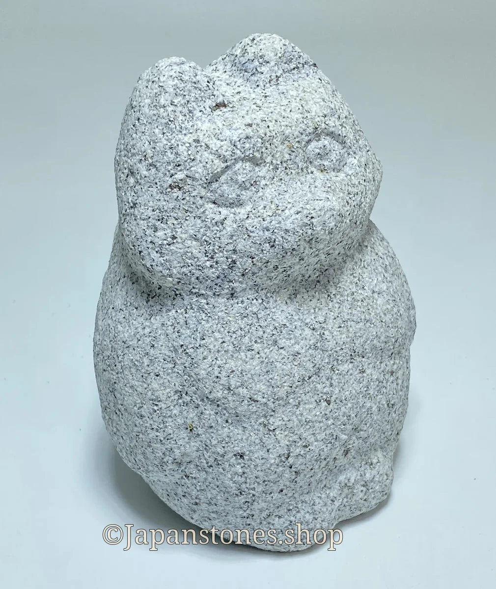 Japanese Raccoon Dog Tanuki Stone Statue | Hanazawa Granite, 4.72 in — product photo 13 of 20